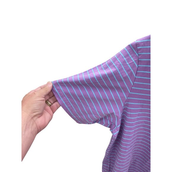 Peter Millar Mens Purple Green Striped Polo Golf Shirt XL SKU 8415 - Picture 2 of 9